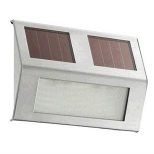 2 LED Contrôle du capteur de lumière à énergie solaire IP44 Applique murale à LED étanche Patio extérieur Voie de jardin Escalier de jardin Étape Éclairage de sécurité de nuit (lumière blanche) SH101A1513-09