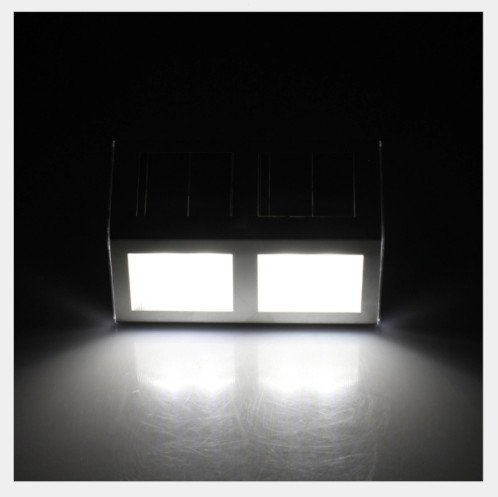 2 LED Contrôle du capteur de lumière à énergie solaire IP44 Applique murale à LED étanche Patio extérieur Voie de jardin Escalier de jardin Étape Éclairage de sécurité de nuit (lumière blanche) SH101A1513-09