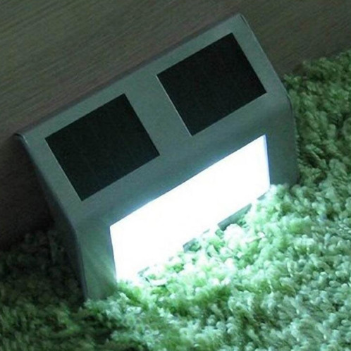 2 LED Contrôle du capteur de lumière à énergie solaire IP44 Applique murale à LED étanche Patio extérieur Voie de jardin Escalier de jardin Étape Éclairage de sécurité de nuit (lumière blanche) SH101A1513-09