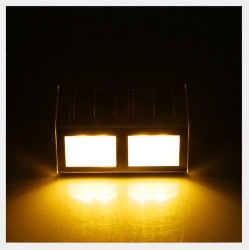 2 LED Contrôle du capteur de lumière à énergie solaire IP44 Applique murale LED étanche Patio extérieur Voie de jardin Escalier de jardin Étape Éclairage de sécurité de nuit (lumière chaude) SH101B1704-08
