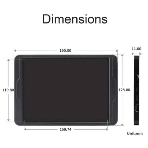 Waveshare 8 pouces 2K IPS 1536 × 2048 écran tactile en verre trempé à liaison optique, prise: prise US SH8601850-07
