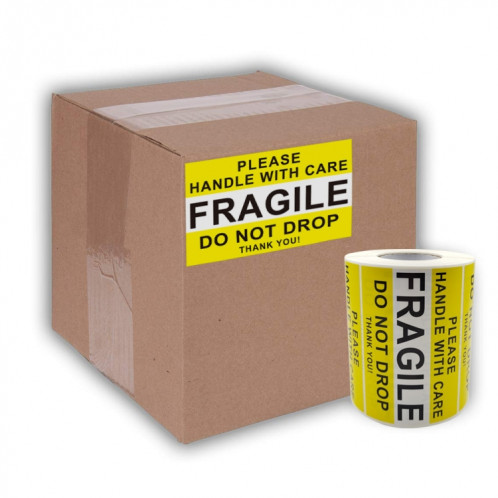 Poignée avec soin étiquette d'avertissement fragile, taille: 2.5x4 pouce (A-249) SH001A1789-05