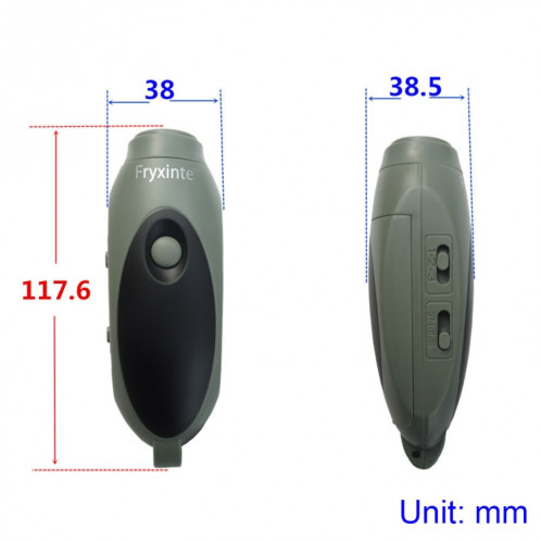 Fryxinte XT-7DS3 Sifflet électronique réglable pour arbitre sportif à haut décibel Sifflet d'entraînement de sauvetage d'urgence (Noir) SF701B184-08