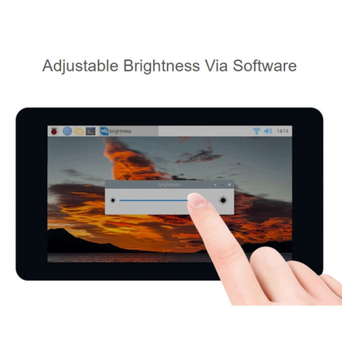 Écran tactile capacitif Waveshare 7 pouces 800 × 480 IPS, interface DSI, contact 5 points avec étui SW95021399-018