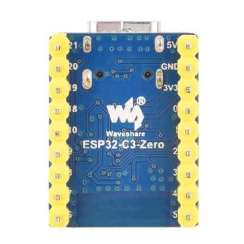 Waveshare 2,4 GHz ESP32-C3 Mini carte de développement, basé sur un processeur monocœur ESP32-C3FN4 avec en-tête SW97021603-010