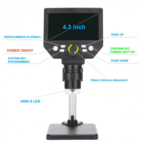 G1000 Microscope Microscope numérique HD Microscope électronique de réparation de téléphone portable, Spécifications: Support en plastique en aluminium SH3401880-07