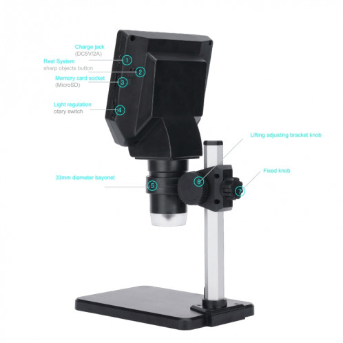 G1000 Microscope Microscope numérique HD Microscope électronique de réparation de téléphone portable, Spécifications: Support en plastique en aluminium SH3401880-07