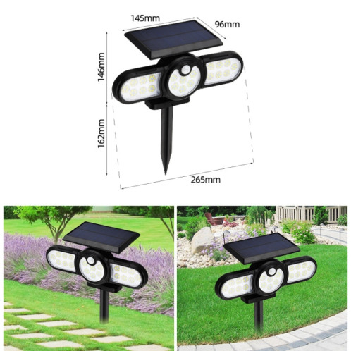 112 LED TG-TY080 3-TEADES PLAQUES SOLAIRE SOLAIRE EXTÉRIEUR EMPLÈME EMPLÈME EMPANCHÉRICAILLE EMPLOI LE JARDON Lampe à gazon SH1402605-07