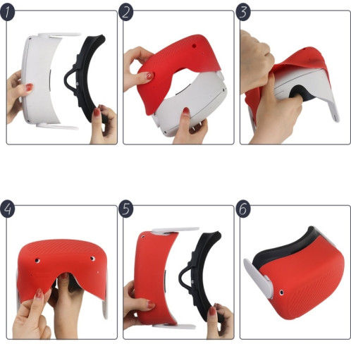 Lunettes VR en silicone, coque de protection étanche à la poussière et aux chutes pour Meta Quest (blanc) SH001B1887-05