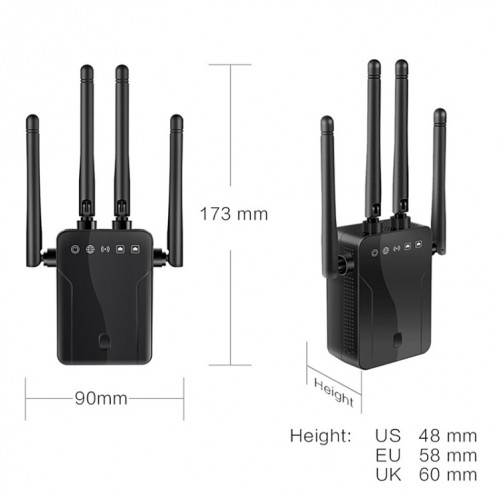 Amplificateur d'expansion du signal sans fil WiFi 95B 300M 300m (Blanc Fiche UE) SH801E380-09