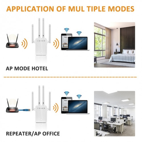 Amplificateur d'expansion du signal sans fil WiFi 95B 300M 300m (Blanc Fiche UE) SH801E380-09