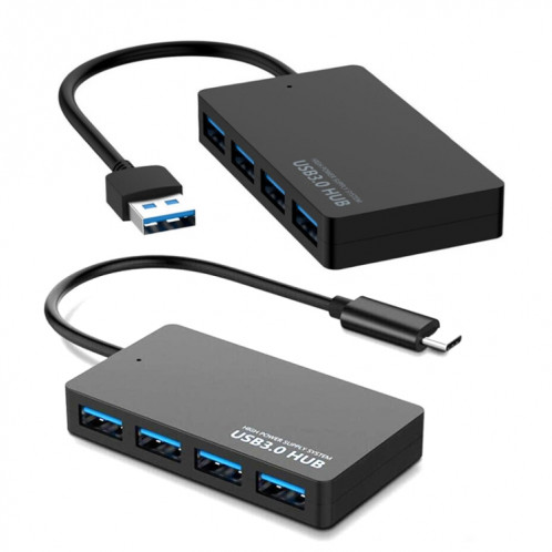 KYTC47 4 ports Adaptateur USB câble haute vitesse de station d'accueil USB de station d'accueil multi-interface, couleur: noir USB 3.0 SH5401912-05