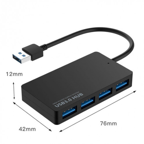 KYTC47 4 ports Adaptateur USB câble haute vitesse de station d'accueil USB de station d'accueil multi-interface, couleur: noir USB 3.0 SH5401912-05