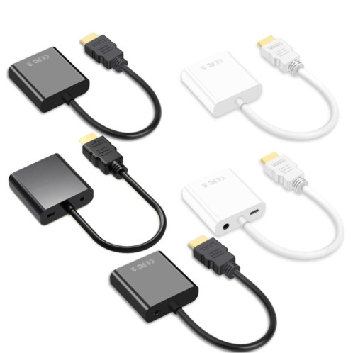 2 PCS JASOZ 1080P HDMI to VGA Convertisseur Noyau de cuivre sans oxygène, couleur: avec audio (noir) SJ6105514-07