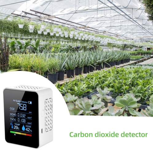 TVOC1 Portable CO2 Qualité de l'air Portable Détecteur de dioxyde de carbone Hygromètre de température intérieure avec écran numérique LED (blanc) SH507W1354-06