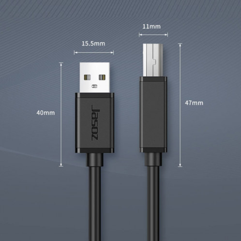 3 PCS JASOZ Câble d'impression USB Câble de cuivre sans oxygène, longueur de câble: 10m SH1308138-08