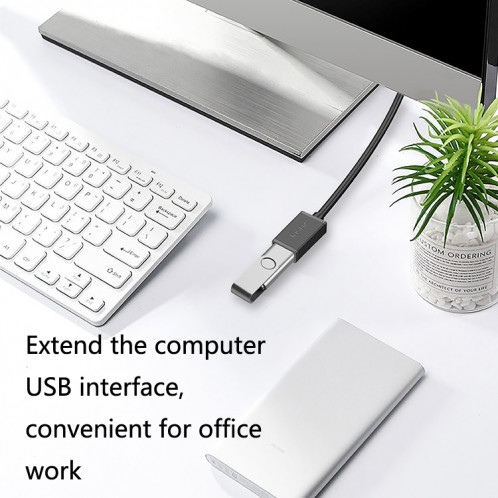 3 PCS Jasoz USB Mâle à la femelle Câble d'extension de coeur en cuivre sans oxygène, Couleur: noir 2m SH4804610-07