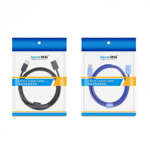 3 PCS Jasoz USB Mâle à la femelle Câble de données d'extension de coeur de cuivre sans oxygène, Couleur: bleu foncé 1.5m SH4809441-07