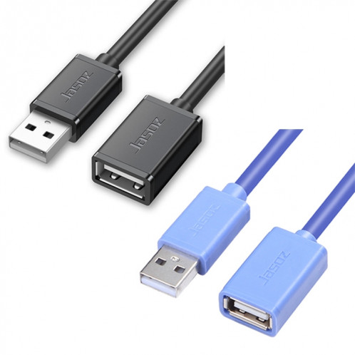 3 pcs Jasoz USB Mâle à femelle Câble d'extension de coeur en cuivre sans oxygène, couleur: bleu foncé 5m SH481250-07