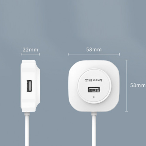 Jasoz Hub2.0 Hub USB2.0 Hub 1 à 4 Hub d'amarrage, Couleur: blanc 0,5 m SJ61051172-07