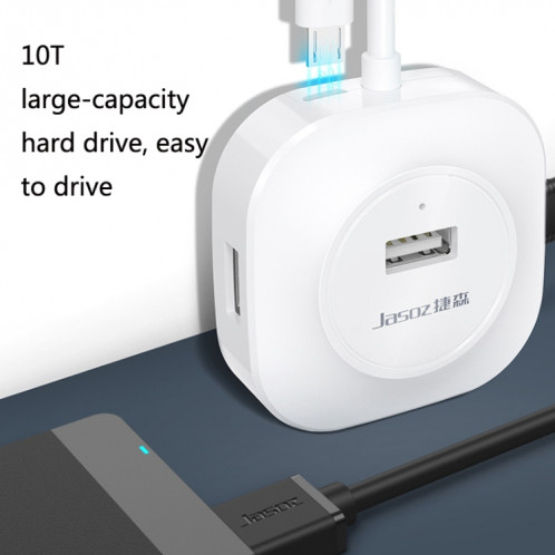 Jasoz Hub2.0 Hub USB2.0 Hub 1 à 4 Hub d'amarrage, Couleur: blanc 0,5 m SJ61051172-07