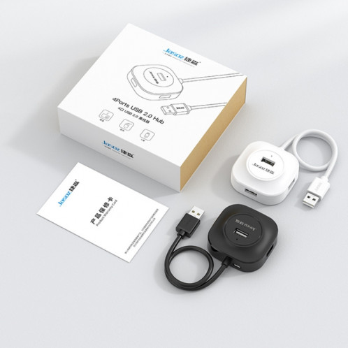 Jasoz HUMB2.0 HUB USB2.0 HUB 1 à 4 Hub d'amarrage, Couleur: Blanc 1.2m SJ6106654-07