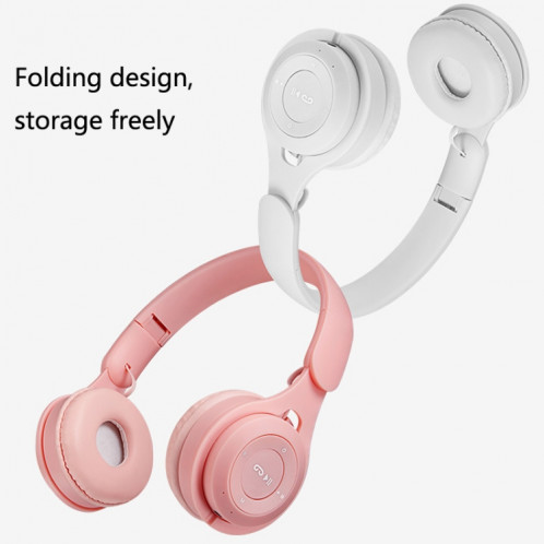 Casque Bluetooth sans fil M6 casque stéréo de jeu pliant avec micro (rose) SH901E1371-07