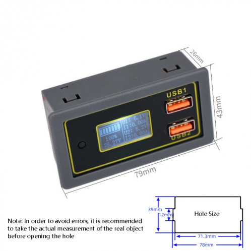 Table d'électricité de la tension DC de voiture 12 / 24V Batterie à piles-acides de la batterie Tournez 5V USB Fast Fu de charge SH87931039-07
