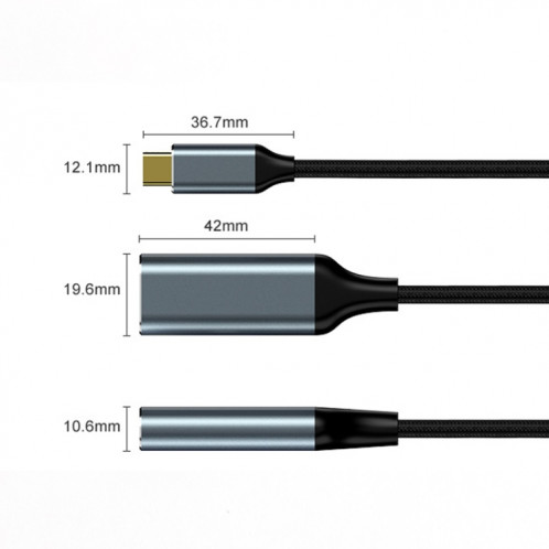 HW-TC01A USB 3.1 Type-C à HDMI Câble adaptateur pour téléphone informatique projecteur (argent) SH001A1255-07