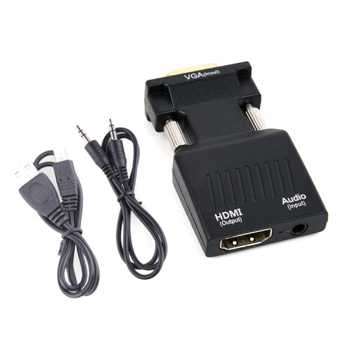 Convertisseur HW-2217 VGA à HDMI avec l'hôte de l'ordinateur audio à HD Converter (Noir) SH701A264-07