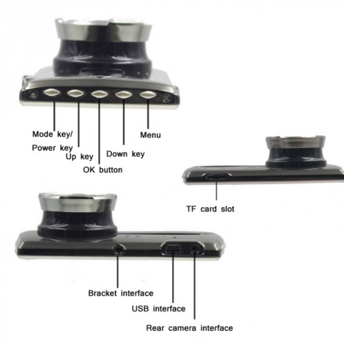 Enregistreur de conduite vidéo de vision de la vision de la nuit de 4 pouces HD 1080P Dual-lentille (coquille en métal) SH801A1773-06