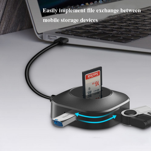 H25-2.0 3 x Port USB + Lecteur de carte TF / SD Computer Computer Compagnon Hub Splitter SH950156-07