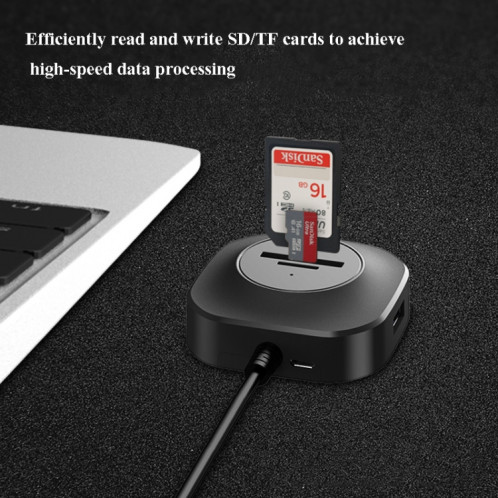 H25-2.0 3 x Port USB + Lecteur de carte TF / SD Computer Computer Compagnon Hub Splitter SH950156-07
