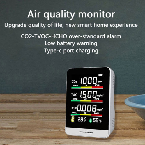 Détecteur de dioxyde de carbone de qualité de dioxyde de carbone du formaldéhyde de CO2 portable AK3 SH8104600-07