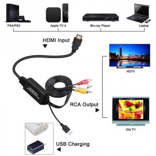RL-HTAL1 HDMI TO AV Convertisseur Spécification: Inspinement masculin à l'homme SH0501648-06