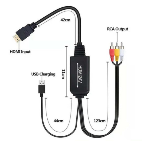 RL-HTAL1 HDMI To AV Convertisseur Spécifications: Confinement mâle à mâle + convertisseur HDMI SH05021520-06