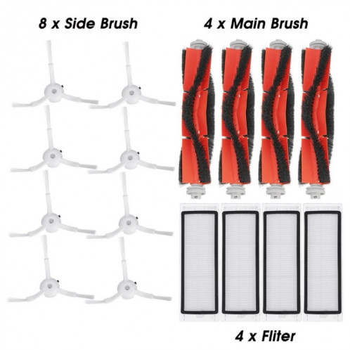 16 PCS / Set Pinceau principal + Brosse latérale + Filtre Haipa pour Xiaomi / Robok Robot Robot SH4525398-05