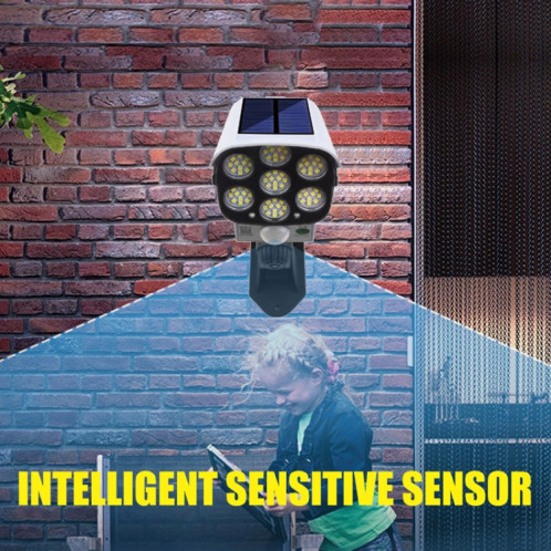 Capteur solaire LED murmaut mural Simulation de la simulation caméra éblouissement Lampe de rue anti-voleur, style: télécommande (77ed) SH60011490-07