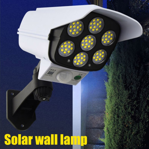 Capteur solaire LED murmaut mural Simulation de la simulation caméra éblouissement Lampe de rue anti-voleur, style: télécommande (77ed) SH60011490-07