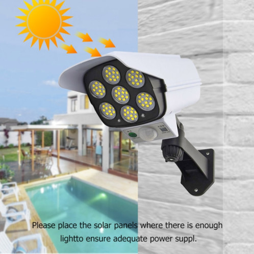 Capteur solaire LED de la lumière murale de la lumière de la lumière de la simulation caméra caméra éblouissement Lampe de rue anti-voleur, style: télécommande (42led) SH6002839-07