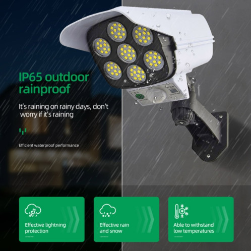 Capteur solaire LED de la lumière murale de la lumière de la lumière de la simulation caméra caméra éblouissement Lampe de rue anti-voleur, style: télécommande (42led) SH6002839-07