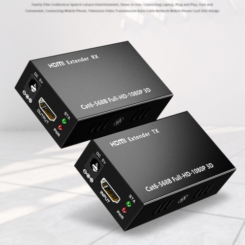 1 paire Amplificateur de signal Extendeur HW-YD60 HDMI 1080P, Distance efficace: 60m, (Noir) SH101A1357-07