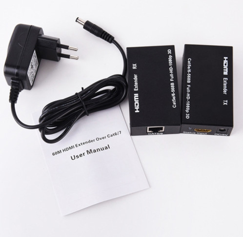 1 paire Amplificateur de signal Extendeur HW-YD60 HDMI 1080P, Distance efficace: 60m, (Noir) SH101A1357-07