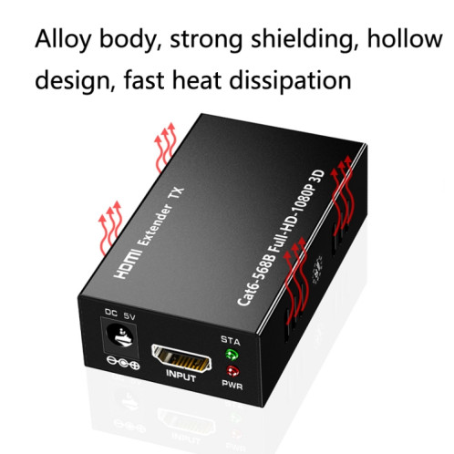 1 paire Amplificateur de signal Extendeur HW-YD60 HDMI 1080P, Distance efficace: 60m, (Noir) SH101A1357-07