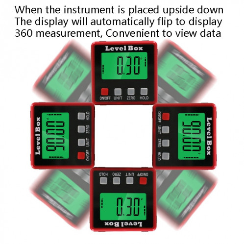 Goniomètres électroniques de précision numériques numériques 4x90 degrés Base magnétique à angle de rectificteur à angle de rectificteur de rectificatif (inclination) SH001A1610-07