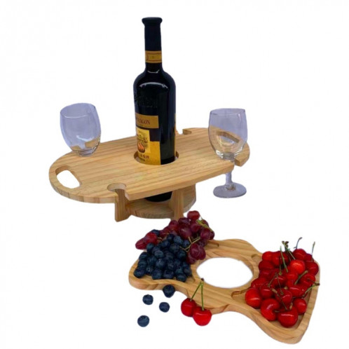 Table de pique-nique d'extérieur Porte-vin pliable en bois (couleur de bois) SH901A862-05