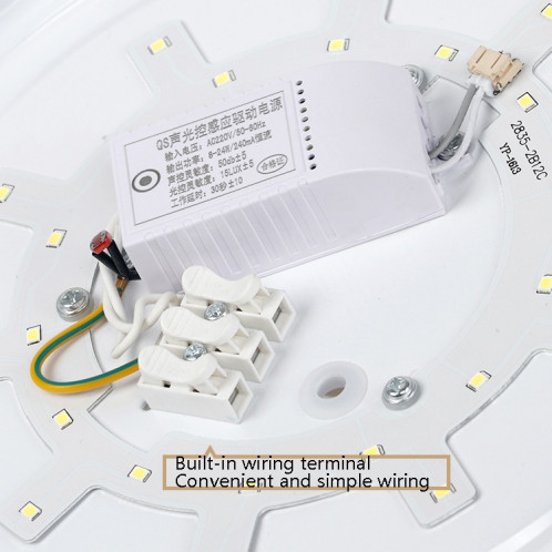 Lampe de plafond de contrôle de lumière sonore LED Couleur rond couloir intelligent, source d'alimentation: 12W 270mm (blanc chaud) SH802A821-07