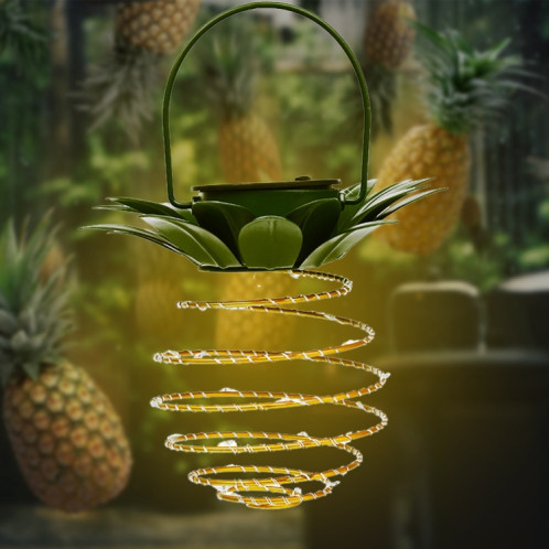 60 LEDs solaires ananas solaires lumières en fer forgé Lanterne LED fil de cuivre chaîne de jardin d'extérieur étanche de jardin Lanternes de décoration SH60021784-07