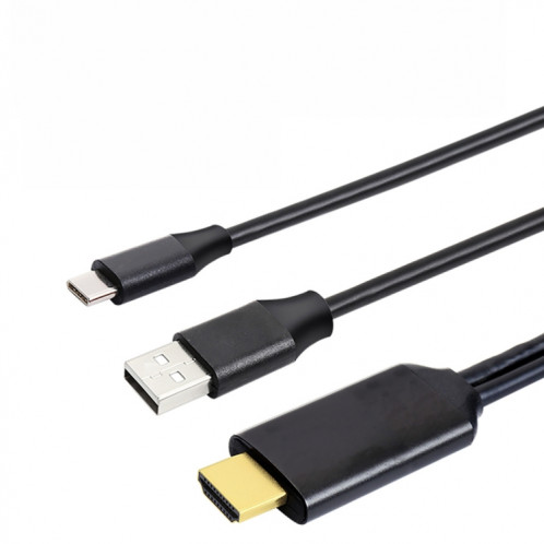 T2 Type C USB To Connecteur d'écran TV 4K 60Hz Compatible 4K 60Hz HD pour téléphones, tablettes, ordinateurs portables, projecteurs (noir) SH101A219-07