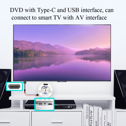 L3B TYPE-C USB à transfert audio compatible HDMI Connecteur d'écran TV HD TIX-NO-One (noir) SH201A1427-07